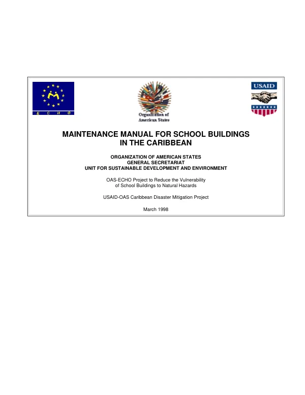 Maintenance manual for school buildings in the Caribbean