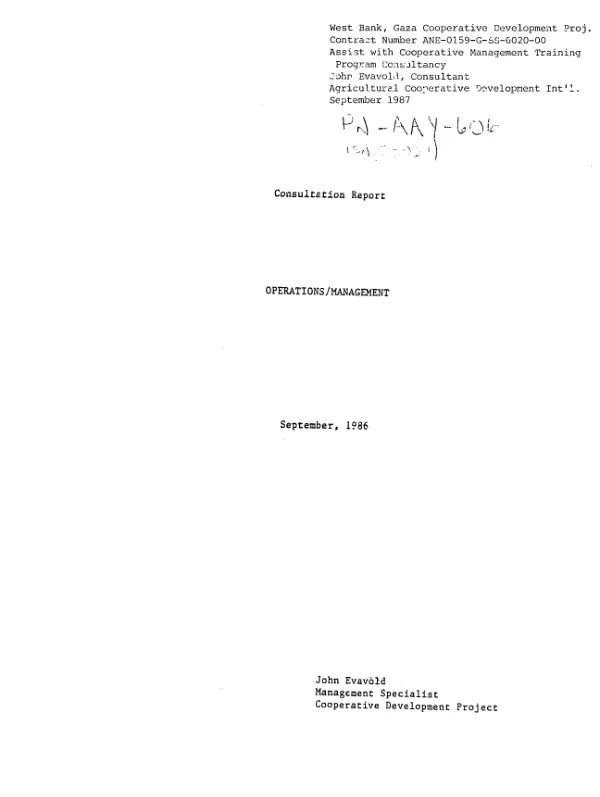 Conceptual design : draft for discussion at conceptual design workshop [Egypt]