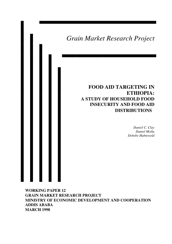 Food aid targeting in Ethiopia : a study of household food insecurity and food aid distributions
