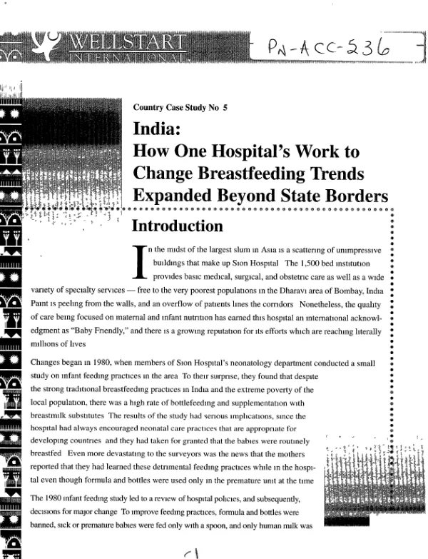 India : how one hospital"s work to change breastfeeding trends expanded beyond state borders