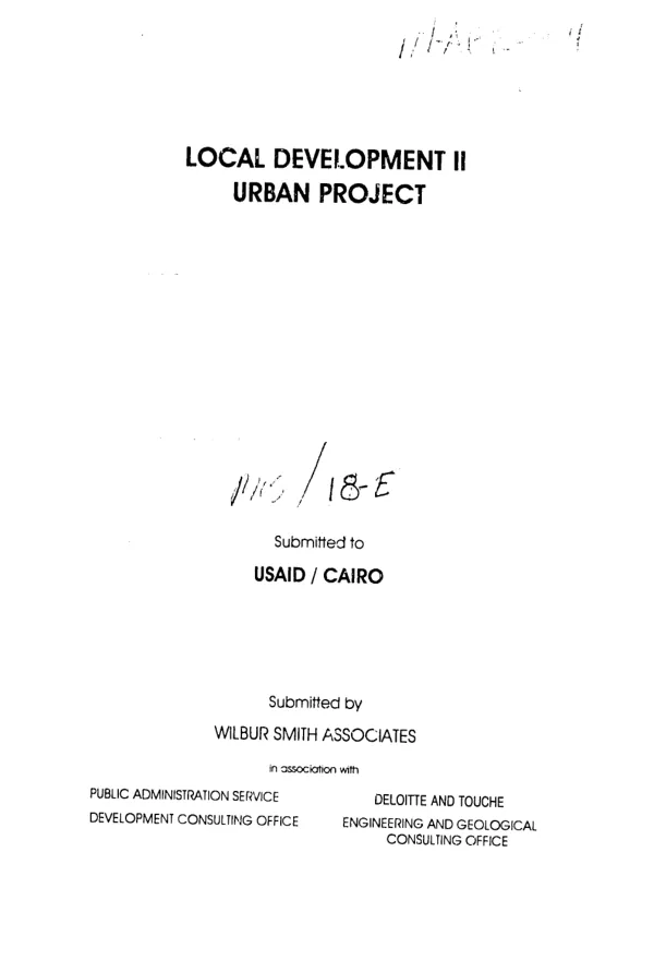 Local development II urban project : project tracking system version 1.1 : technical reference