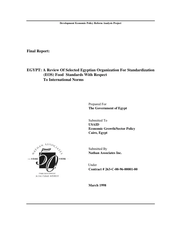 Scoping report : environmental assessment of a new potable water supply line and pump station for Port Said