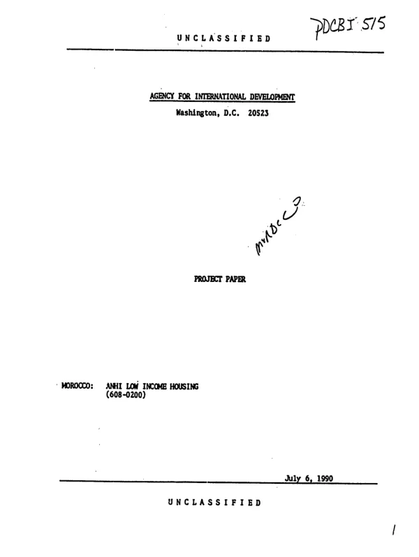 ANHI low income housing program : amendment no. 1