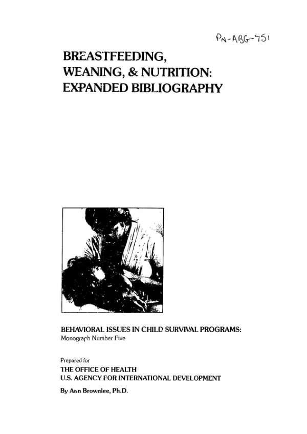 Breastfeeding, weaning and nutrition : expanded bibliography