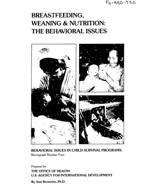 Breastfeeding, weaning and nutrition : the behavioral issues