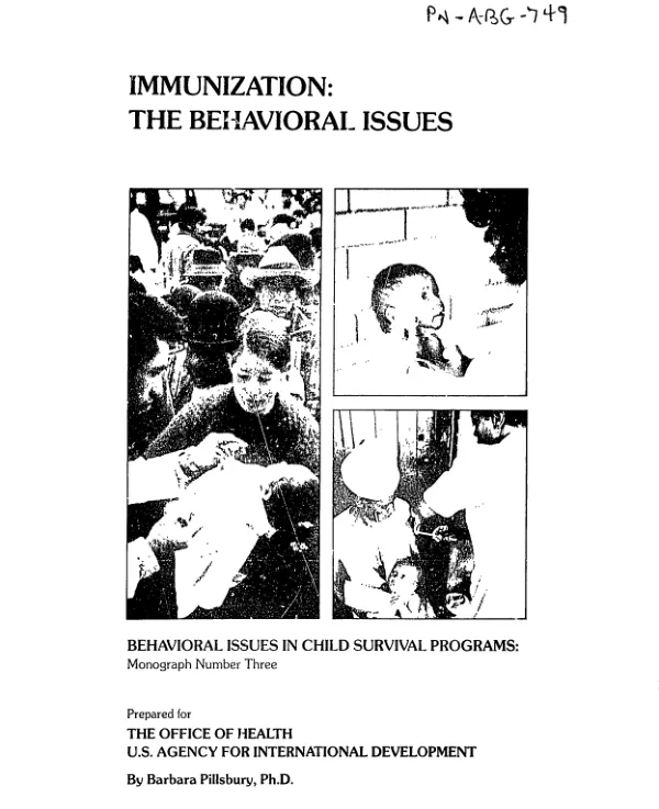 Immunization : the behavioral issues