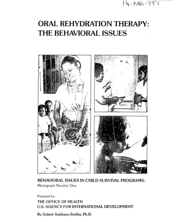 Oral rehydration therapy : the behavioral issues