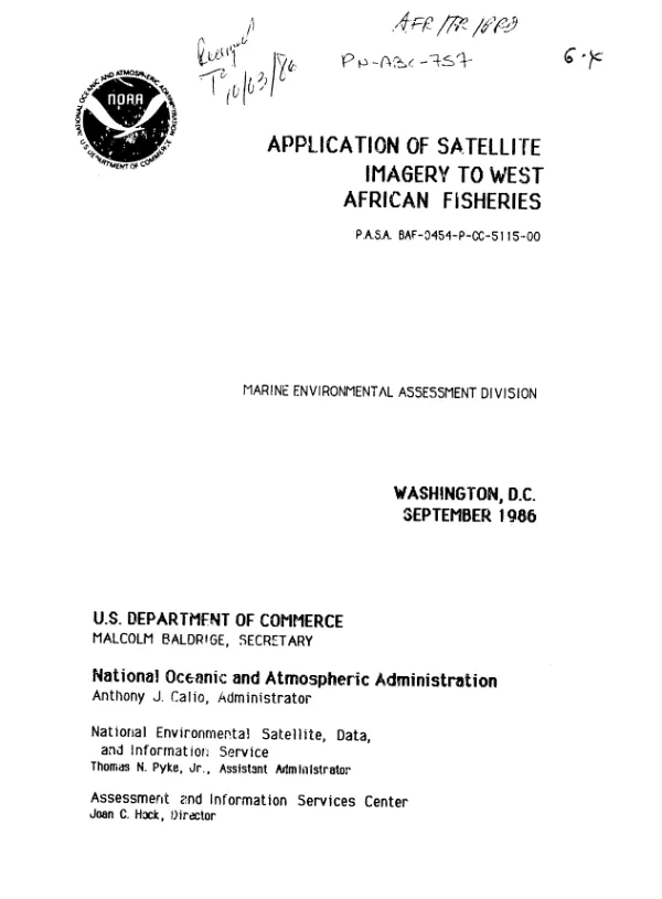 Application of satellite imagery to West African fisheries