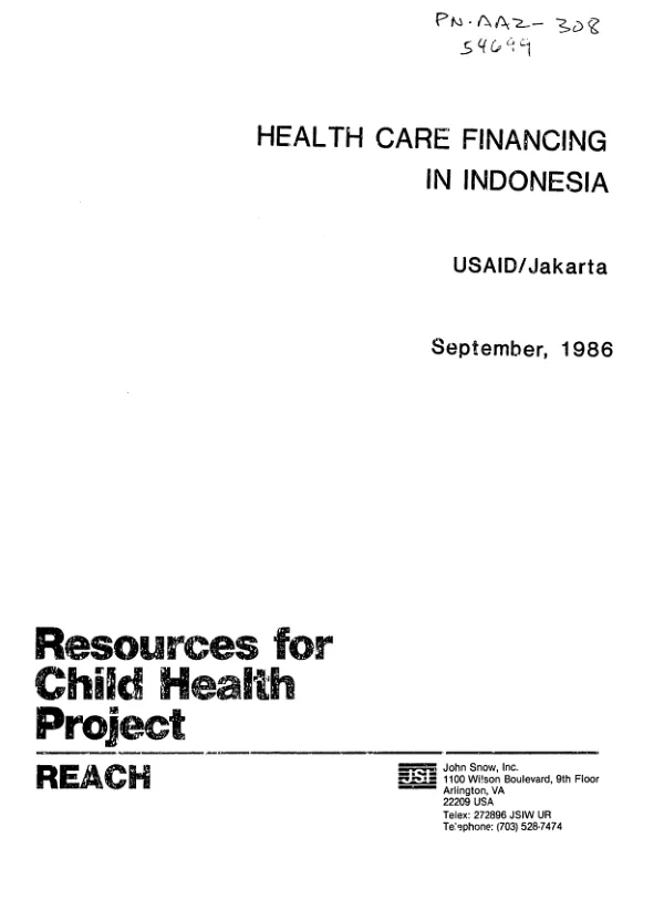 Health care financing in Indonesia