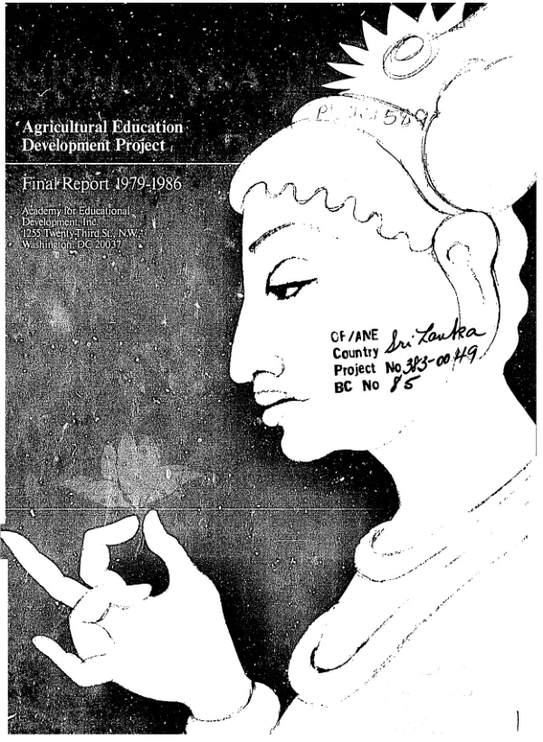 Sri Lanka, agricultural education development project : final report 1979-1986