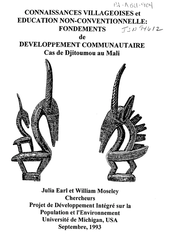 Connaissances villageoises et education non-conventionnelle : fondements de developpement communautaire -- cas de Djitoumou au Mali