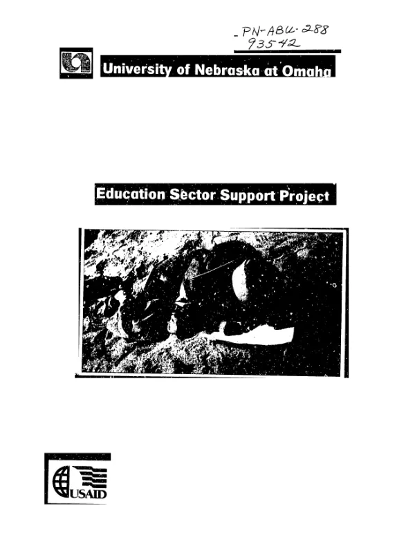 University of Nebraska at Omaha/education sector support project (UNO/ESSP) : annual report, FY 93