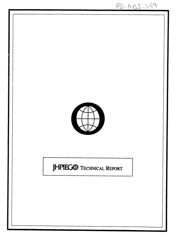 Evaluation of phase I : strengthening voluntary sterilization services in the Philippines