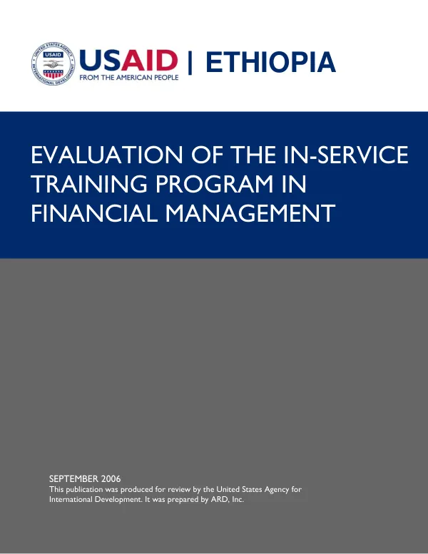Evaluation of the in-service training program in financial management