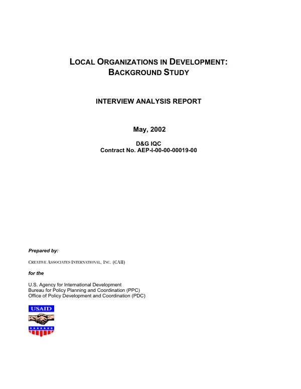Local organizations in development : background study -- interview analysis report
