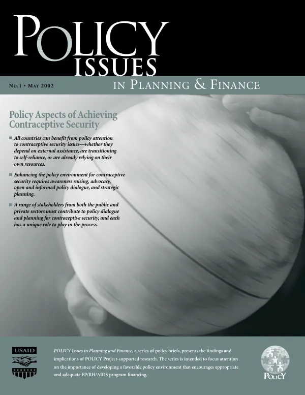 Policy aspects of achieving contraceptive security