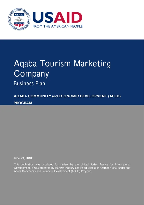 Aqaba tourism marketing company : business plan