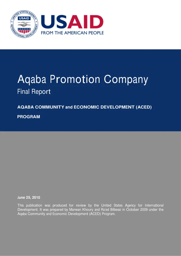 Aqaba promotion company : final report
