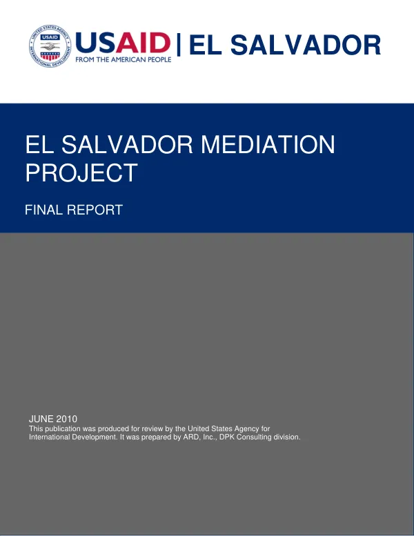 El Salvador mediation project : final report