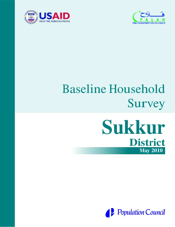 Baseline household survey : Sukkur District