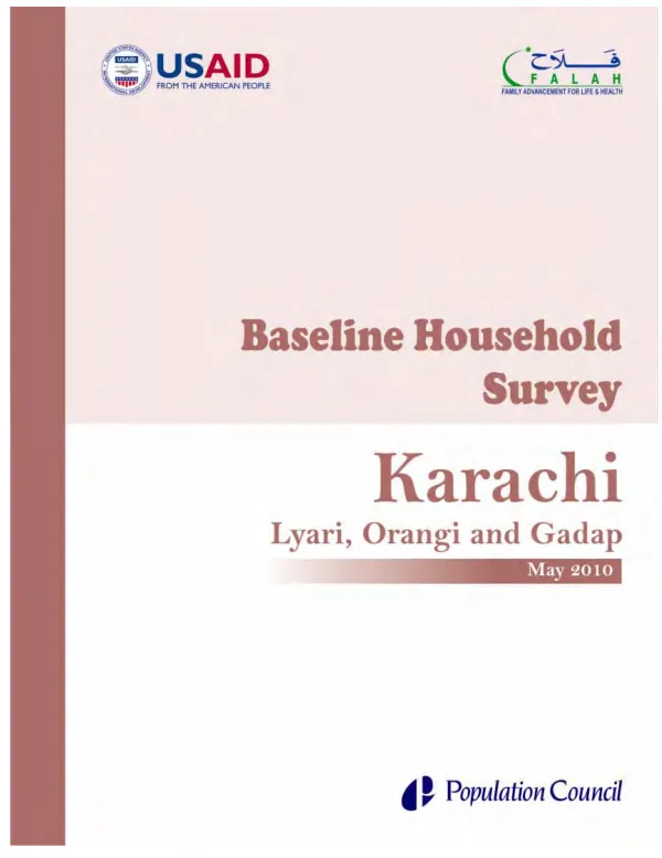 Baseline household survey : Karachi (Lyara, Orangi and Gadap)