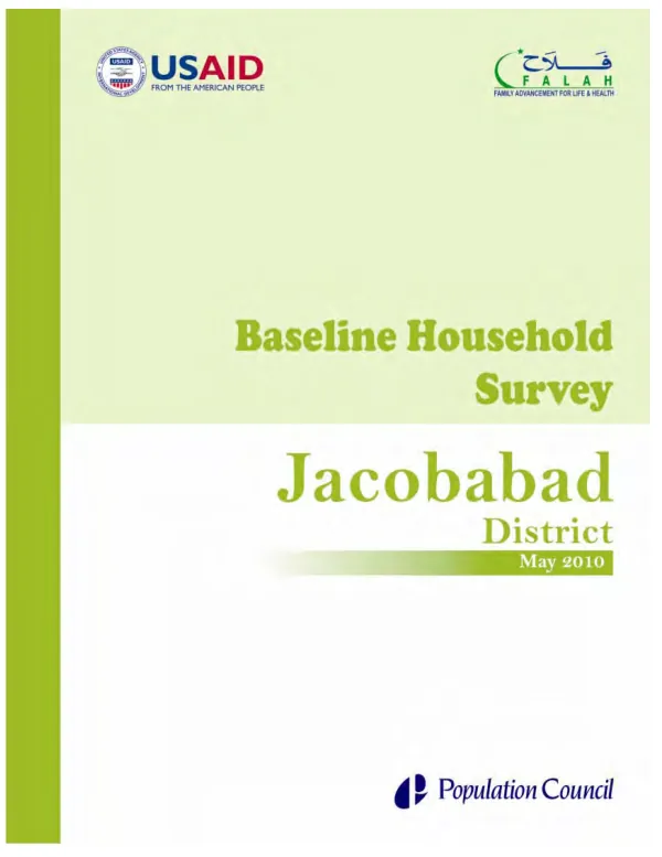 Baseline household survey : Jacobabad District