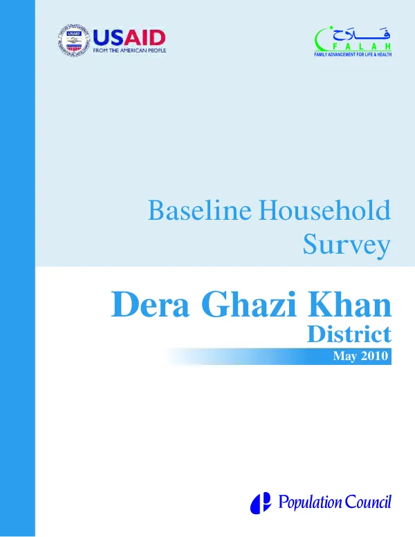 Baseline household survey : Dera Ghazi Khan District