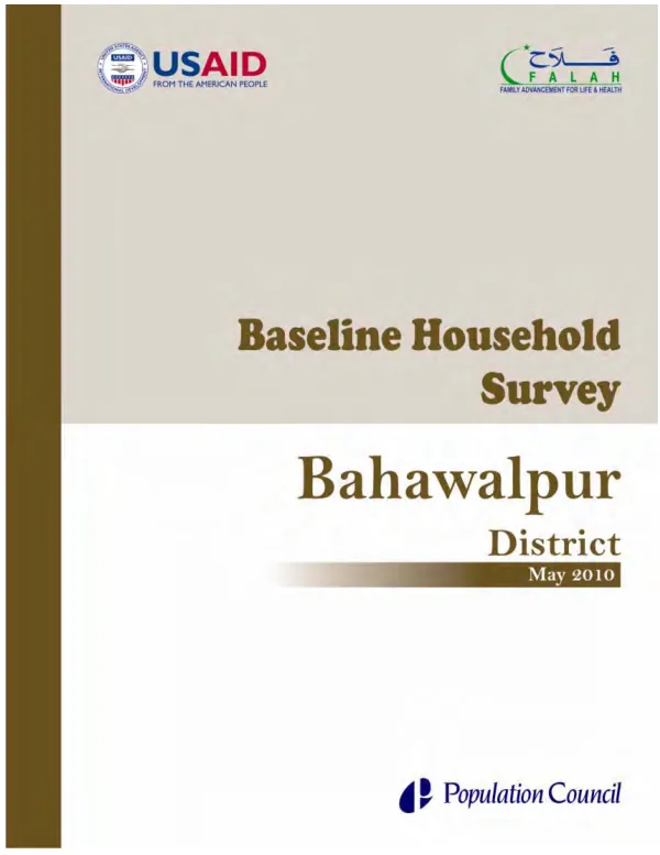 Baseline household survey : Bahawalpur District