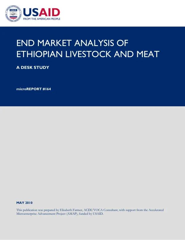 End market analysis of Ethiopian livstock and meat : a desk study
