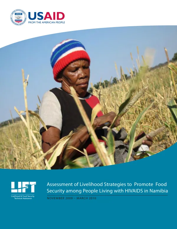 Assessment of livelihood strategies to promote food security among people living with HIVAIDS in Namibia, November 2009-March 2010