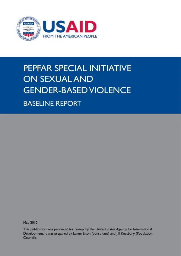 PEPFAR special initiative on sexual and gender-based violence : baseline report