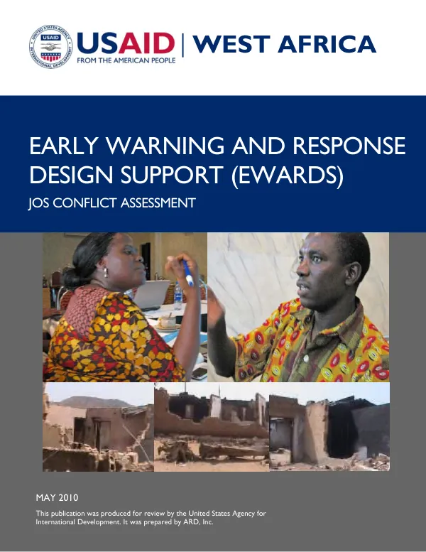 Early warning and response design support (EWARDS) : jos conflict assessment