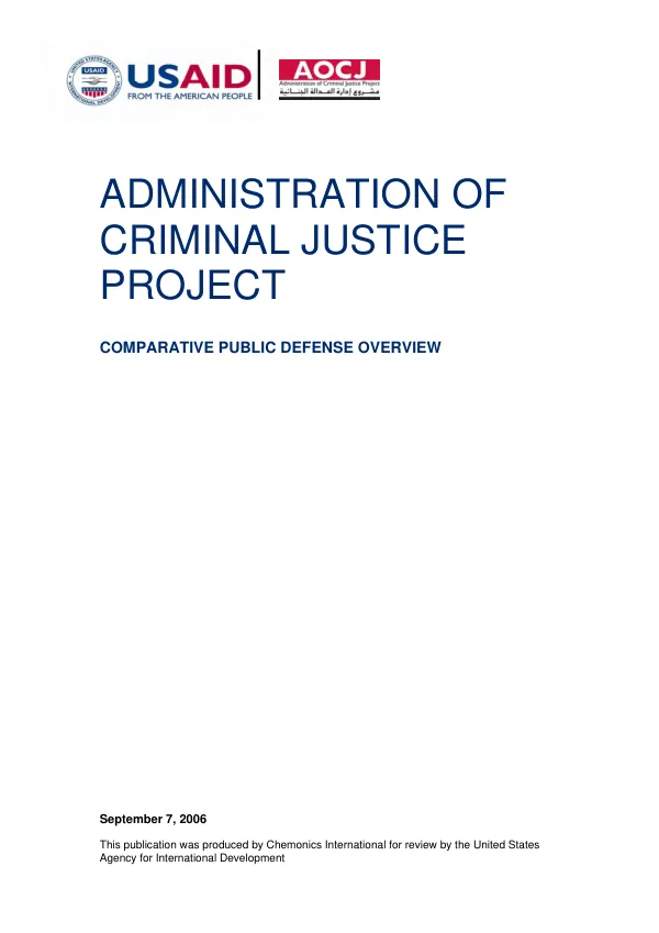 Comparative public defense overview