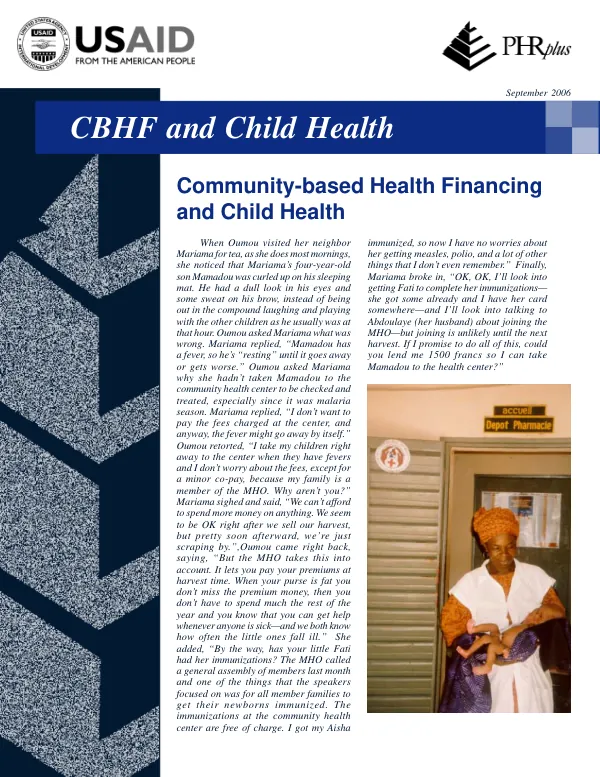 Community-based health financing and child health