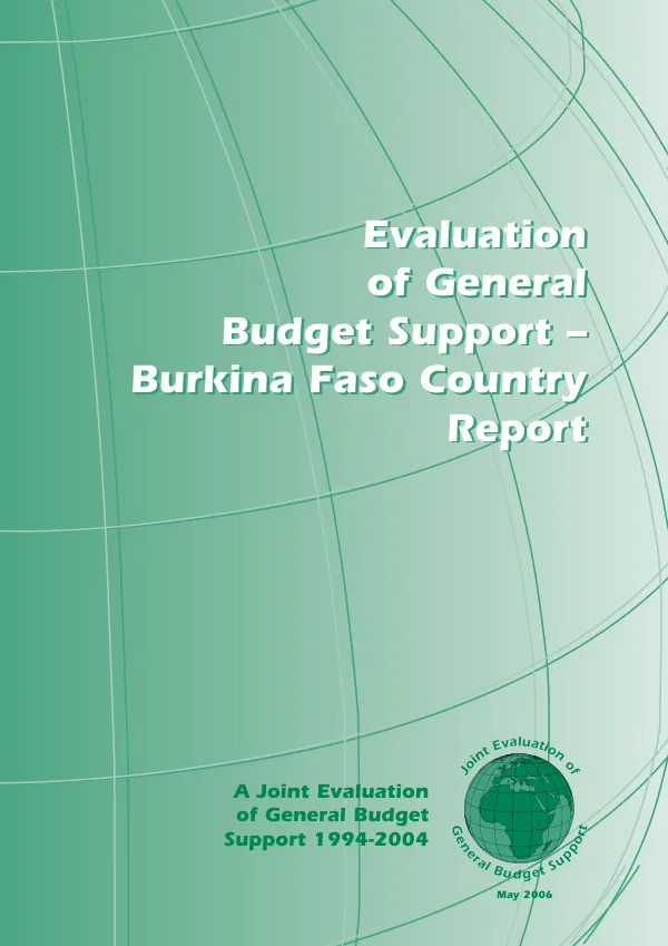 Evaluation of general budget support -- Burkina Faso country report