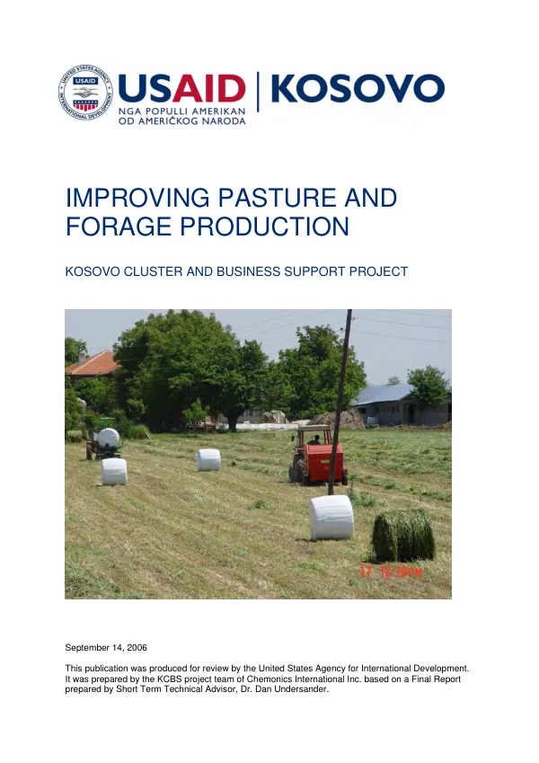 Improving pasture and forage production