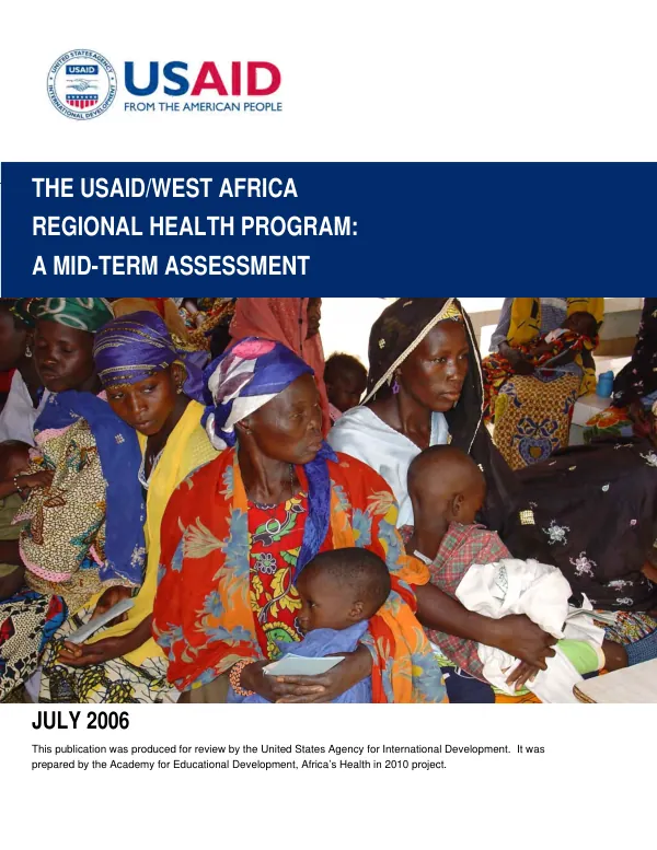 The USAID/West Africa regional health program : a mid-term assessment