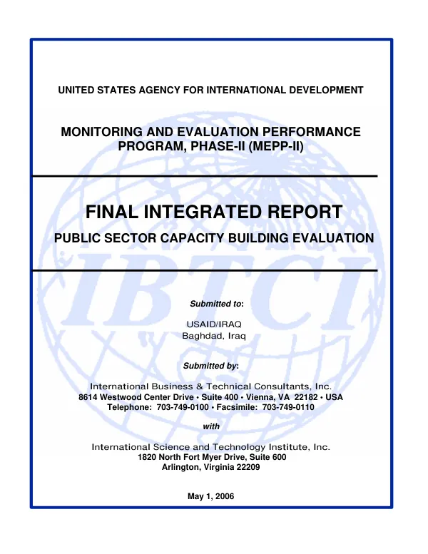 Final integrated report : public sector capacity building evaluation