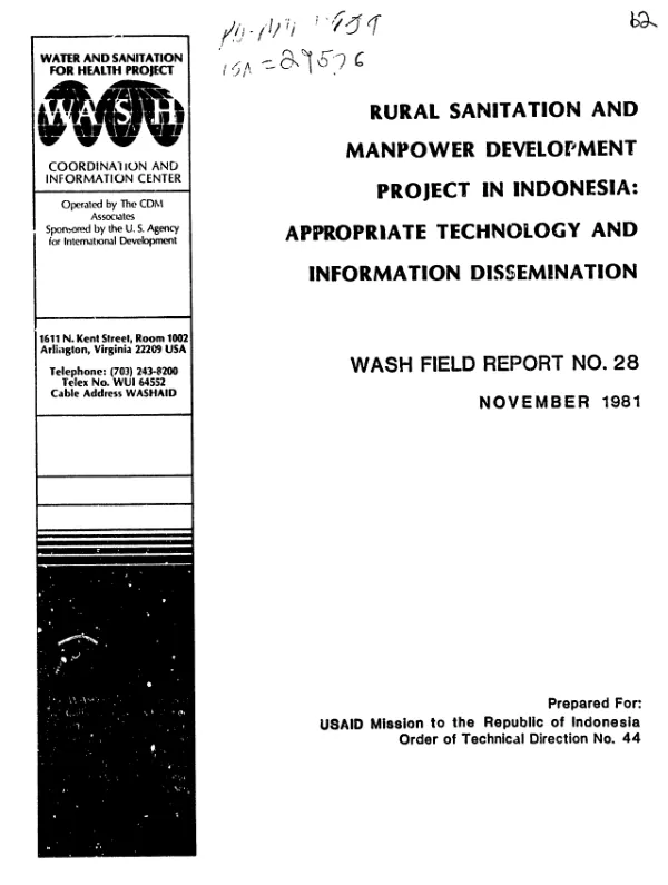 Rural sanitation and manpower development project in Indonesia : appropriate technology and information dissemination