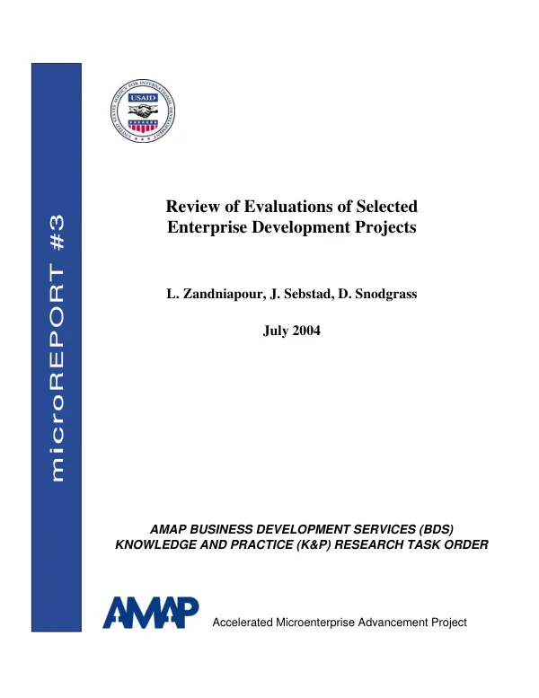 Review of evaluations of selected enterprise development projects