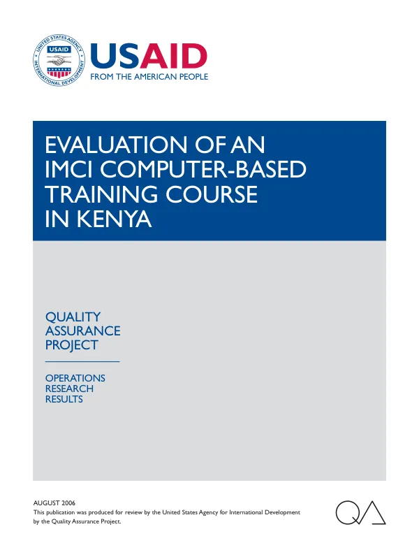 Evaluation of an IMCI computer-based training course in Kenya