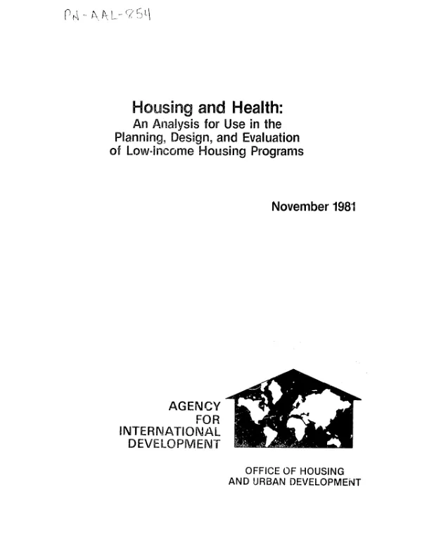 Housing and health : an analysis for use in the planning, design, and evaluation of low income housing programs