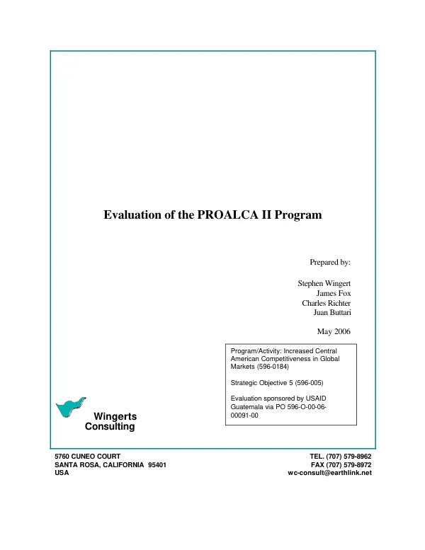 Evaluation of the PROALCA II program