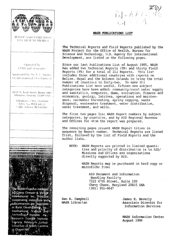 WASH publications list