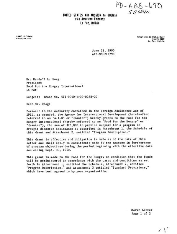 Parastatal divestiture : Agricultural Development and Marketing Corporation, FY 1986 African economic policy reform program grant (612-0227)