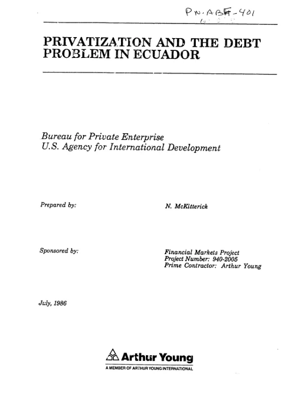Privatization and the debt problem in Ecuador