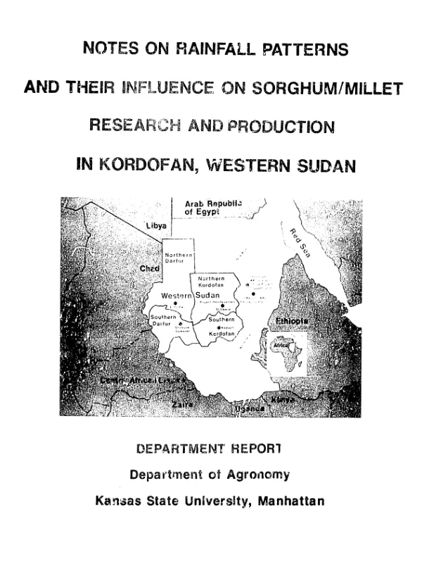 Notes on rainfall patterns and their influence on sorghum/millet research and production in Kordofan, Western Sudan