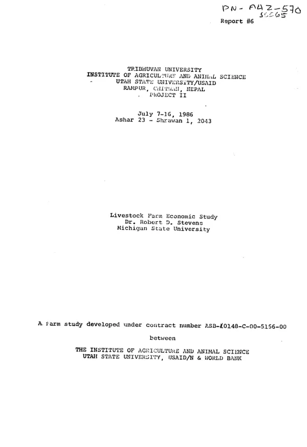 Livestock farm economic study