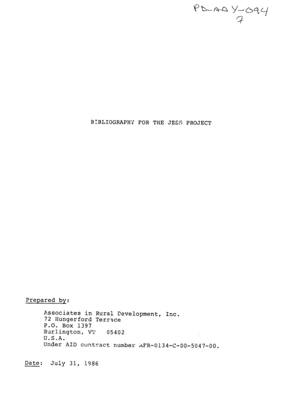 Bibliography for the JESS project