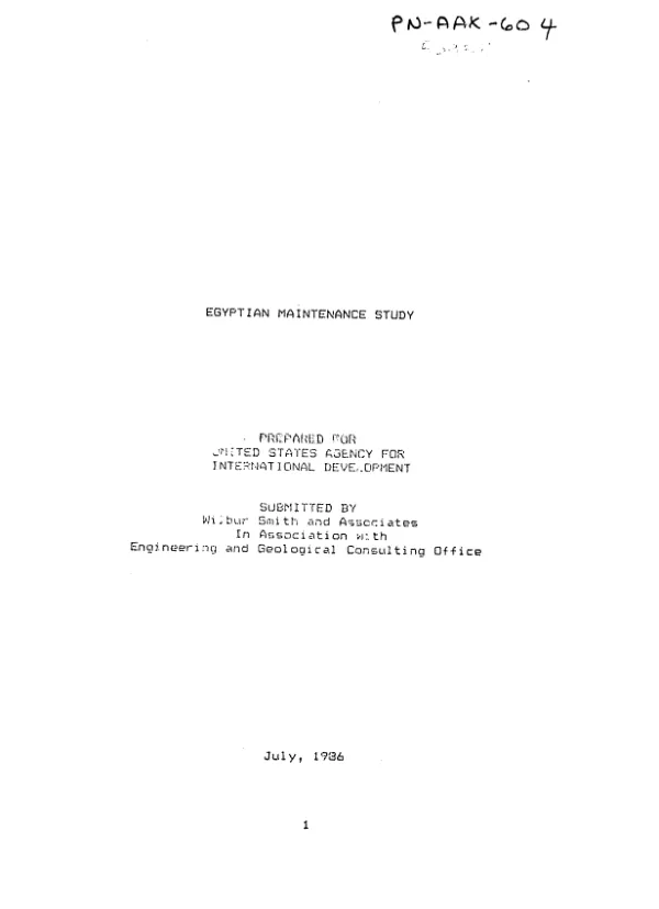 Egyptian maintenance study